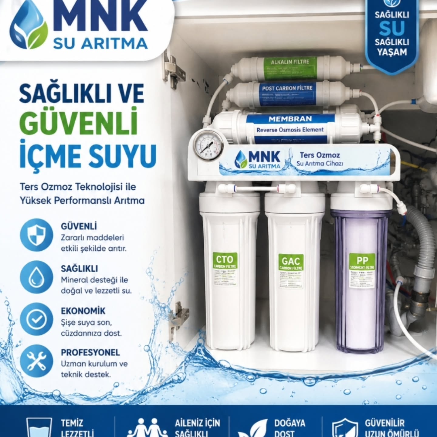 MNK Su Arıtma ters ozmoz cihazı kurulumu